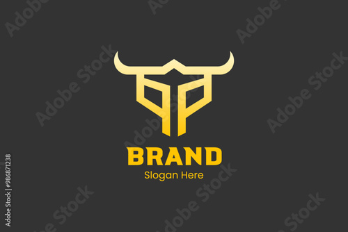 Minimalist Bull Head Logo - Logo Vector