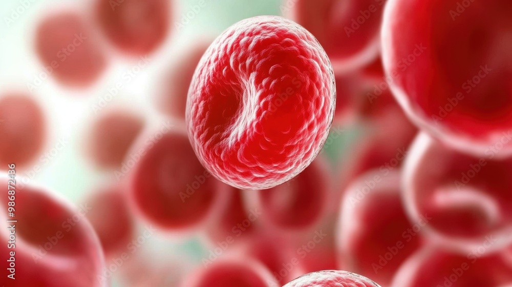 Close-up view of red blood cells in a dynamic, vibrant environment, showcasing their unique shape and function in the human body. Close-up view of red blood cells in a dynamic, vibrant environment, showcasing their unique shape and function in the human body.