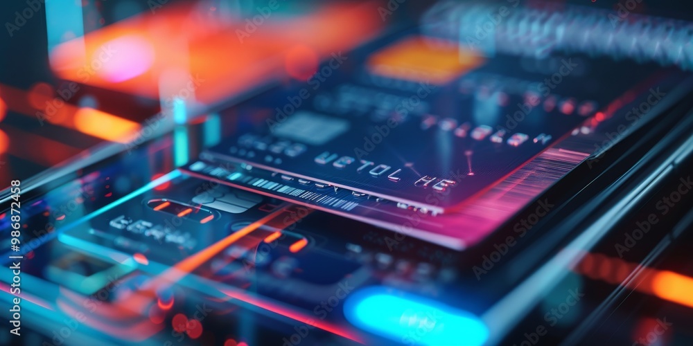 A close-up of a digital wallet app featuring multiple credit cards, illustrating the integration of advanced financial technology and secure management of digital transactions A close-up of a digital wallet app featuring multiple credit cards, illustrating the integration of advanced financial technology and secure management of digital transactions