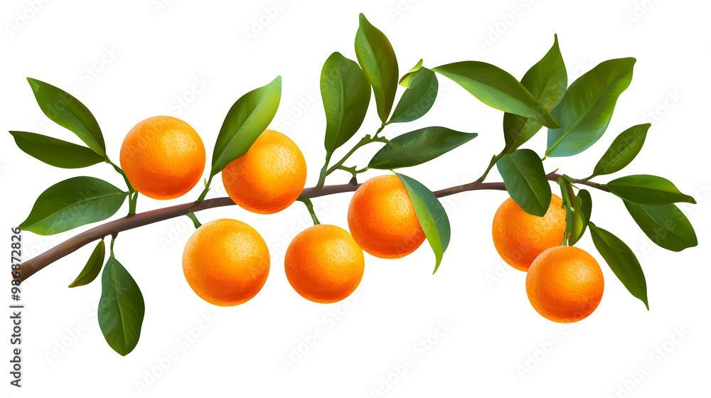 Citrus orange fruits with green leaves isolated on a white transparent background. Citrus orange fruits with green leaves isolated on a white transparent background.
