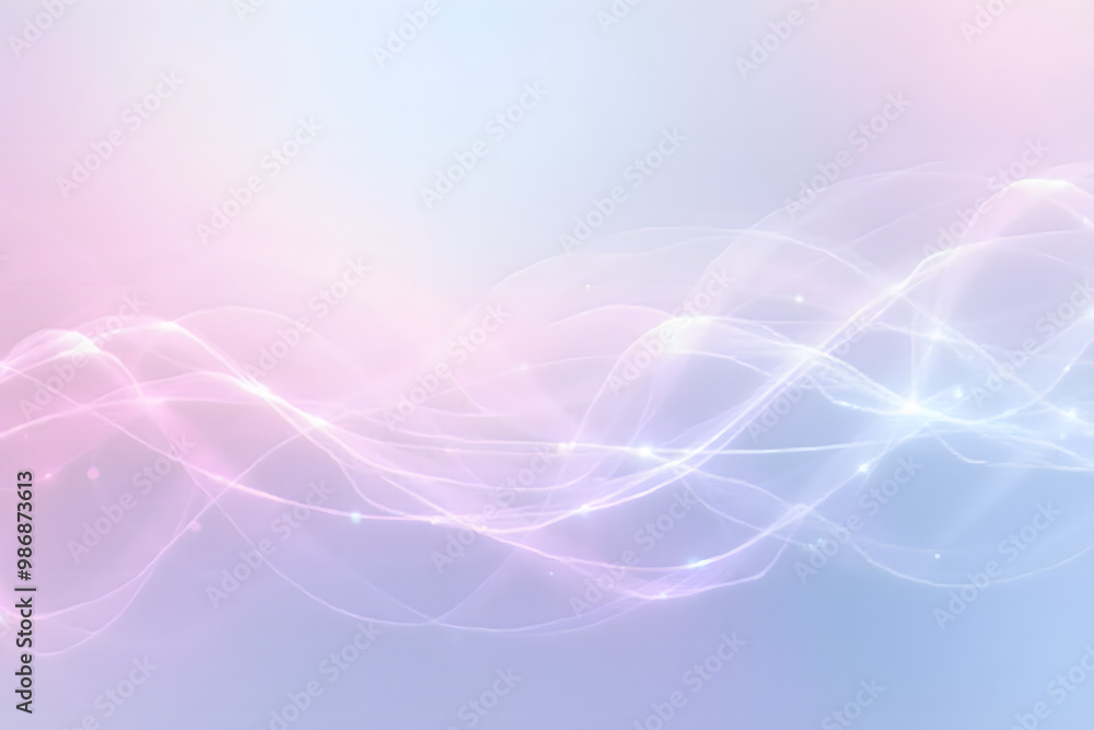 Fototapeta premium Flowing light pink and soft blue of Elegance Pastel Tones Waves