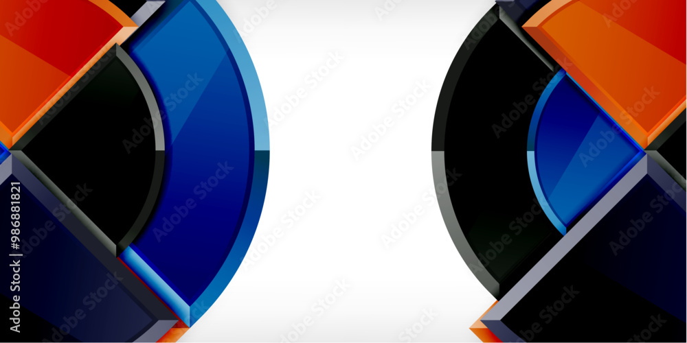 Abstract background - circles and round triangles with 3d effect. Vector Illustration For Wallpaper, Banner, Background, Card, Book Illustration, landing page Abstract background - circles and round triangles with 3d effect. Vector Illustration For Wallpaper, Banner, Background, Card, Book Illustration, landing page