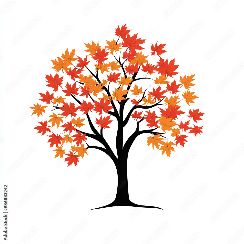 Fototapeta premium autumn tree isolated on white