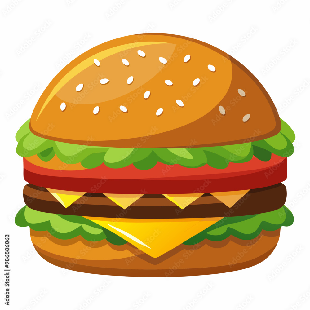 Premium Burger Vector Graphic for Menus & Advertising,High-Quality Burger Vector Art for Menus & Ads,Stylish Burger Vector Graphics,Eye-Catching Burger Vector Design for Ads and Menus