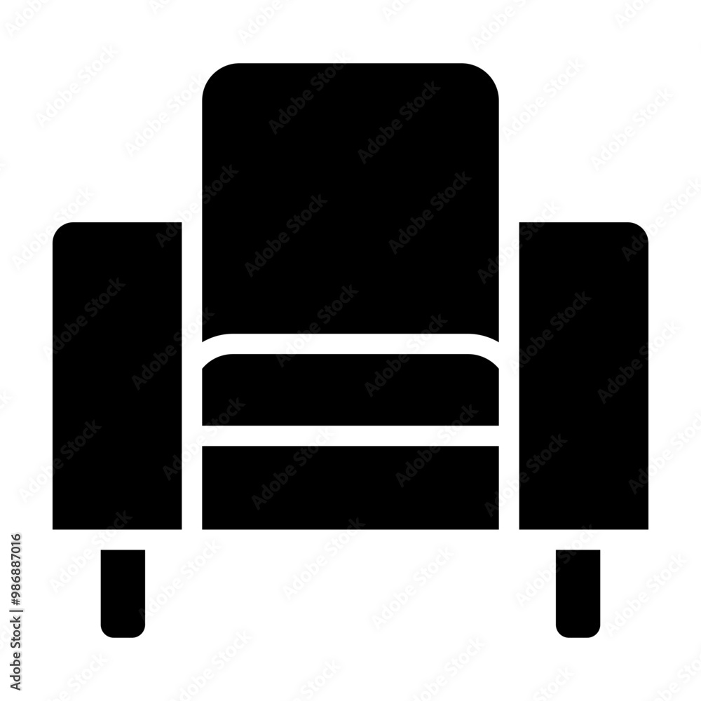 Accent Chair Vector Glyph Icon Design Accent Chair Vector Glyph Icon Design