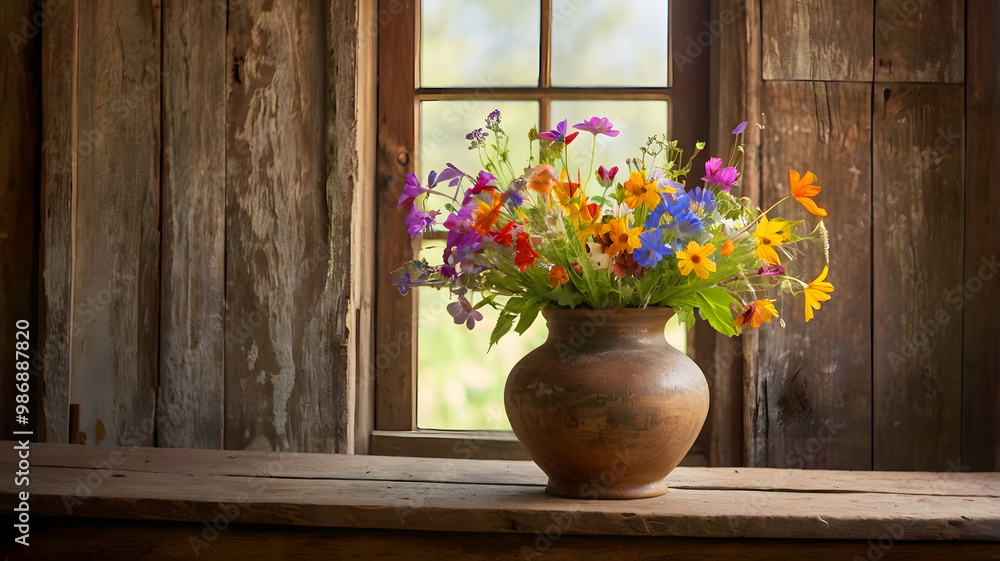 Fototapeta premium bouquet of flowers in a vase