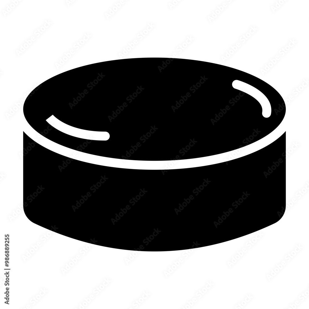 Hockey Puck Vector Glyph Icon Design