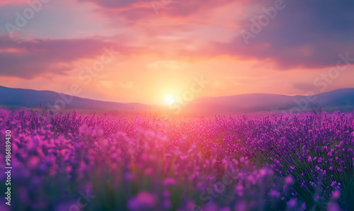 Picturesque colorful floral atmosphere. Beautiful panoramic