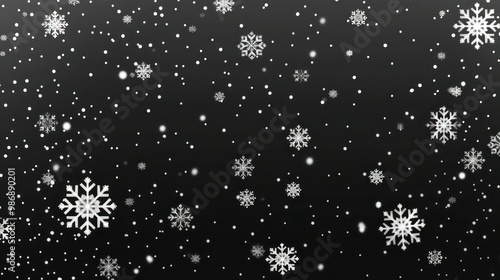 A seamless loop of gently falling snowflakes, isolated on a transparent background for easy overlay use.