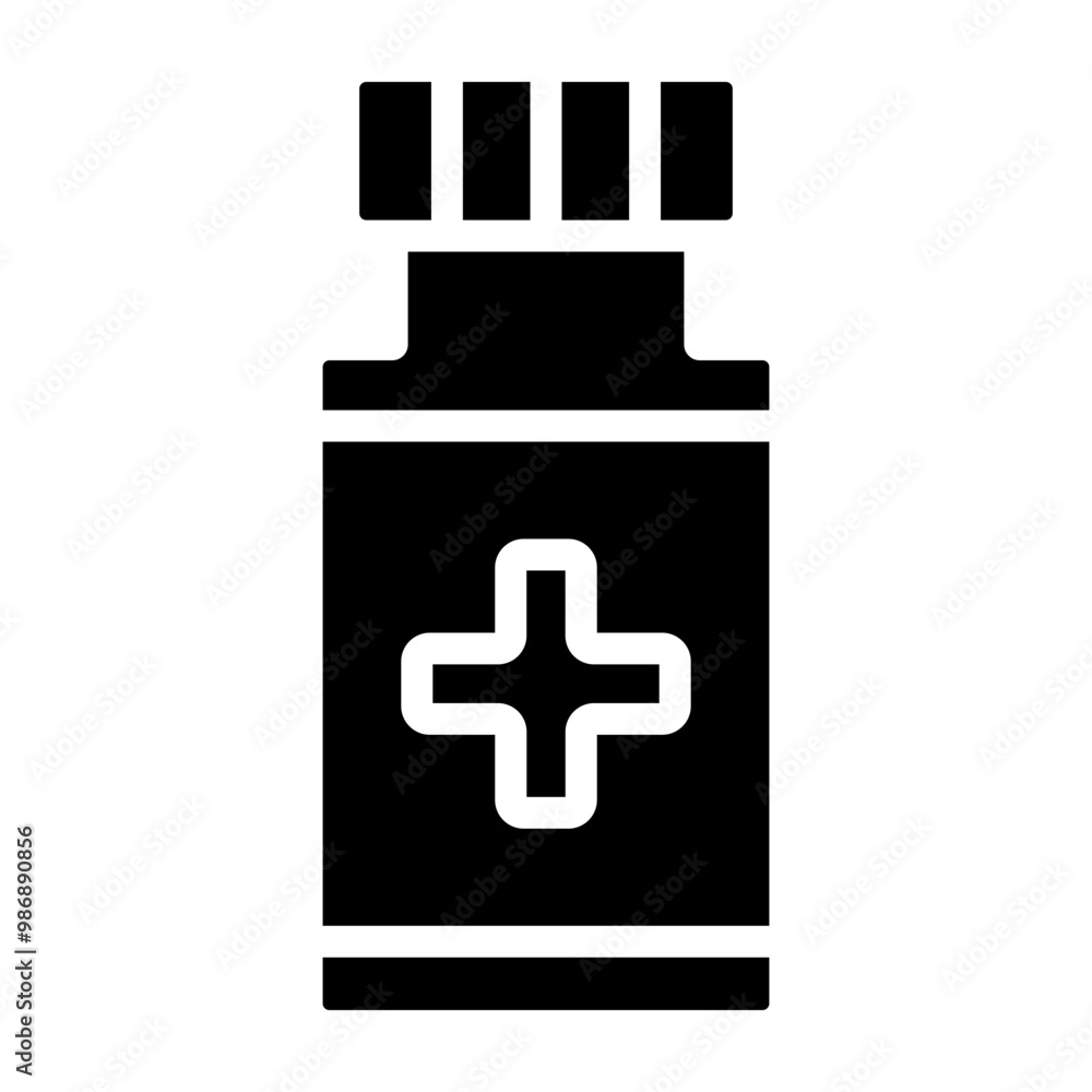 Pills Bottle Vector Glyph Icon Design Pills Bottle Vector Glyph Icon Design