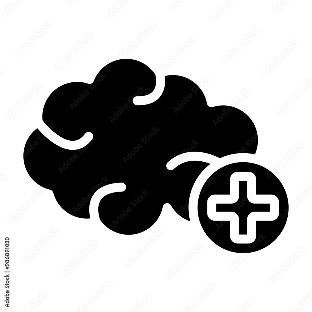 Mental Health (Brain) Vector Glyph Icon Design Mental Health (Brain) Vector Glyph Icon Design