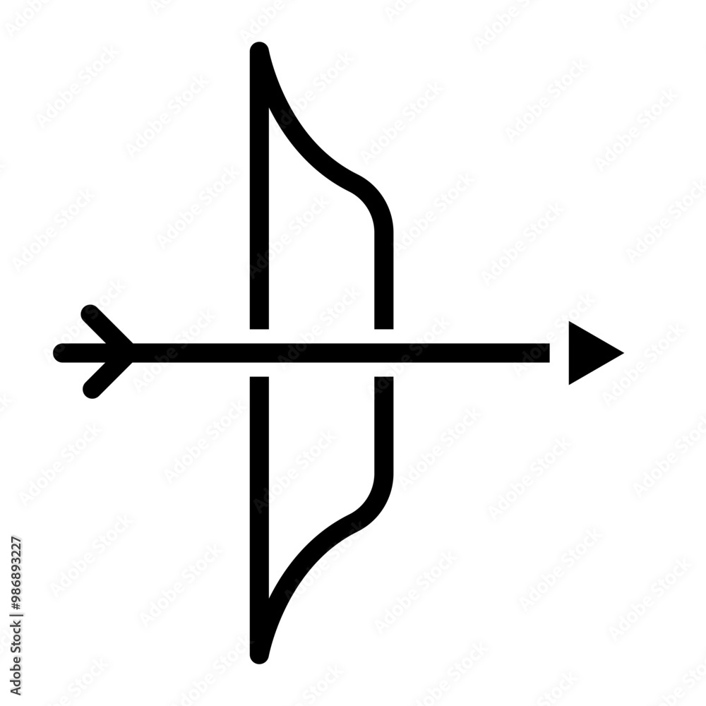 Fototapeta premium Bow and Arrow Vector Glyph Icon Design
