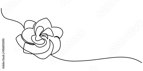 One continuous drawing line. Printed decorative poster with the overall concept of the peony flower. For wall home decor, peony flower in line art. isolated vector on white background. Element