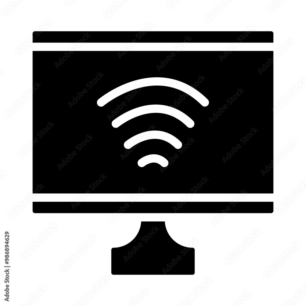 Smart TV Vector Glyph Icon Design Smart TV Vector Glyph Icon Design