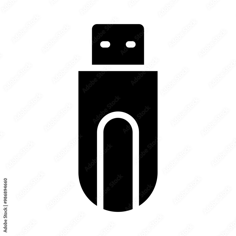 USB Flash Drive Vector Glyph Icon Design USB Flash Drive Vector Glyph Icon Design
