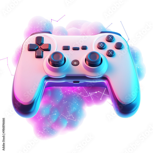 Cloud gaming services isolated on a transparent background
