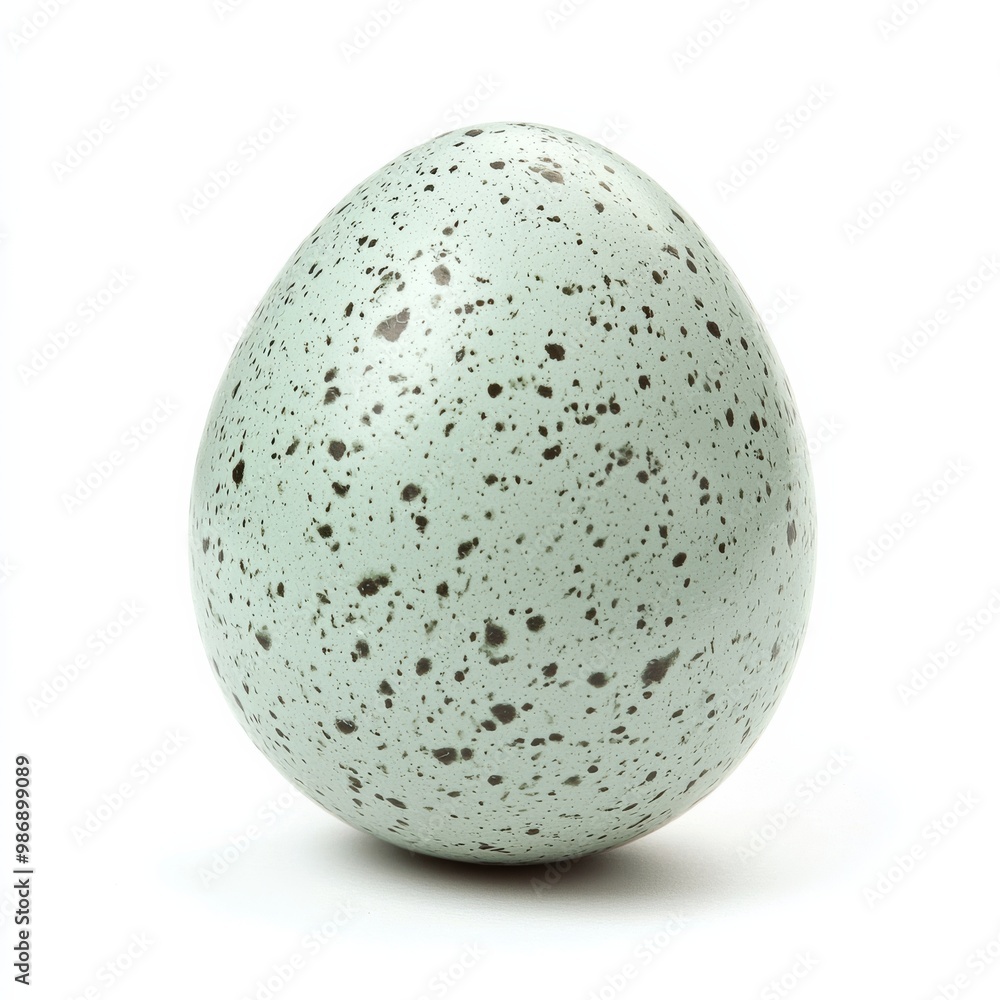 Speckled duck egg on white background, isolated, Speckled duck egg on white background, isolated,