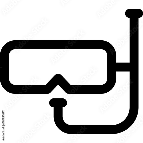 summer beach swimming goggles style outline icon