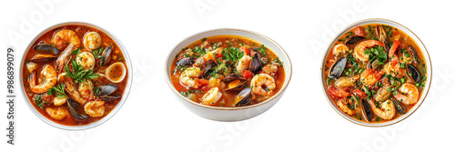 Seafood Stew in a white bowl