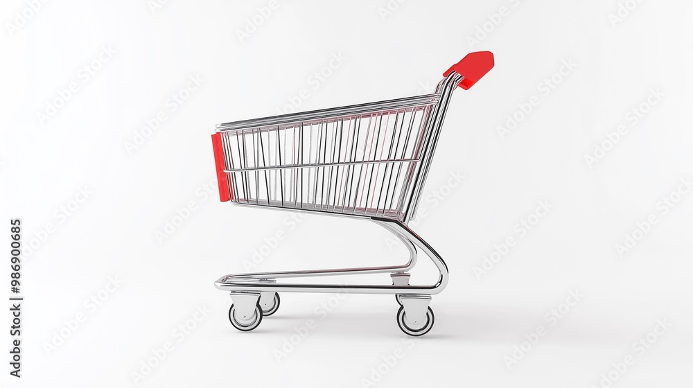 A shopping cart on a white background.
A shopping cart on a white background.