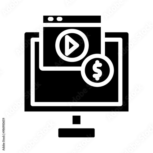 Blog Monetization Vector Glyph Icon Design