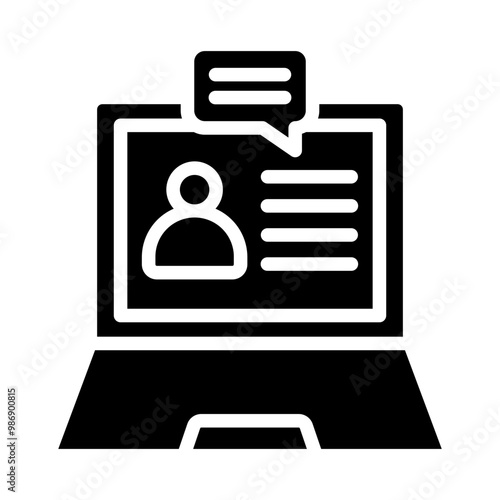 Online Tutoring Vector Glyph Icon Design