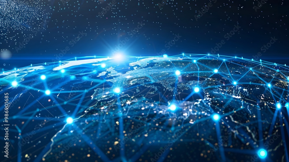 Digital world globe representing the concept of global network connectivity, high-speed data transfer, and cyber technology. Digital world globe representing the concept of global network connectivity, high-speed data transfer, and cyber technology.