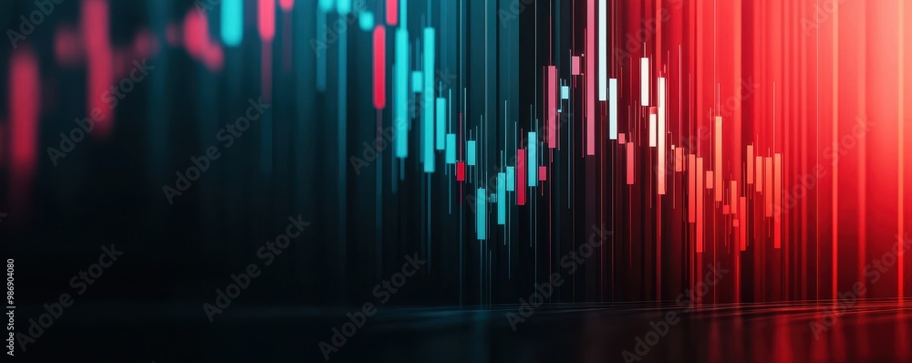 Abstract digital stock market graph with vibrant red and blue lines representing financial trends and data fluctuations. Abstract digital stock market graph with vibrant red and blue lines representing financial trends and data fluctuations.