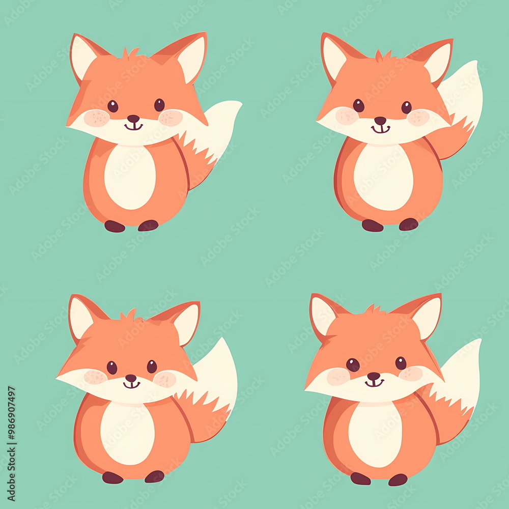 Obraz premium Chubby and Fluffy Cartoon Creature Illustration Seamless