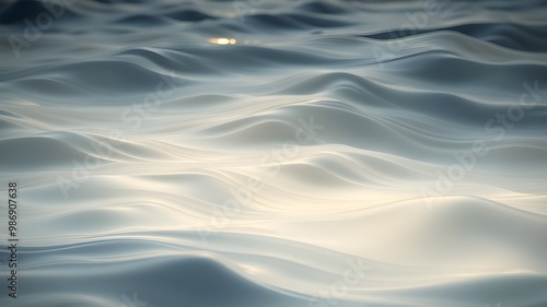 A serene view of gentle, undulating water surfaces.