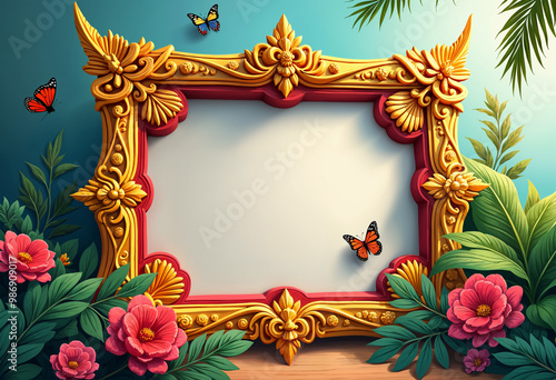 frame with flowers photo