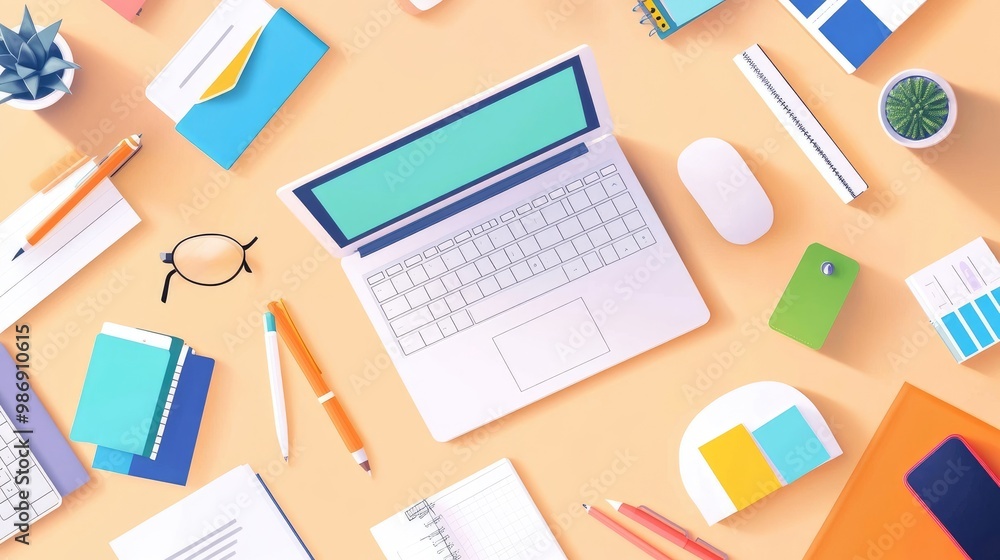Smart project management tools for remote teams, flat design, top view, tech productivity theme, animation, Split-complementary color scheme Smart project management tools for remote teams, flat design, top view, tech productivity theme, animation, Split-complementary color scheme