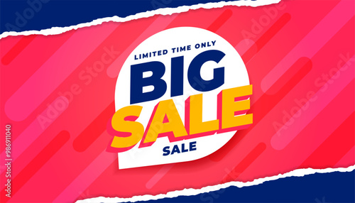 big sale template in torn paper style