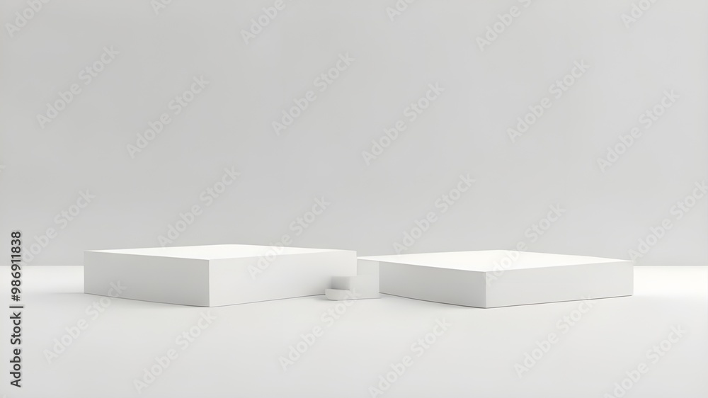 White Cubes on a Minimalist Background, Symbolizing Simplicity, Clean Lines, and Modern Geometric Art White Cubes on a Minimalist Background, Symbolizing Simplicity, Clean Lines, and Modern Geometric Art
