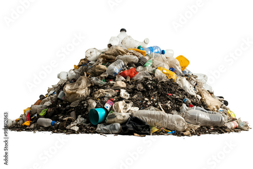 Pile of garbage, isolated on a transparent background.
