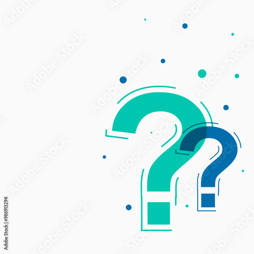 trendy question mark sign template for web help or support