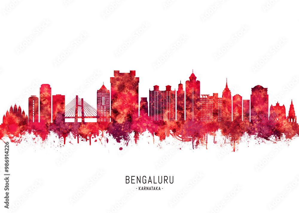 Bengaluru Karnataka Skyline Red Bengaluru Karnataka Skyline Red