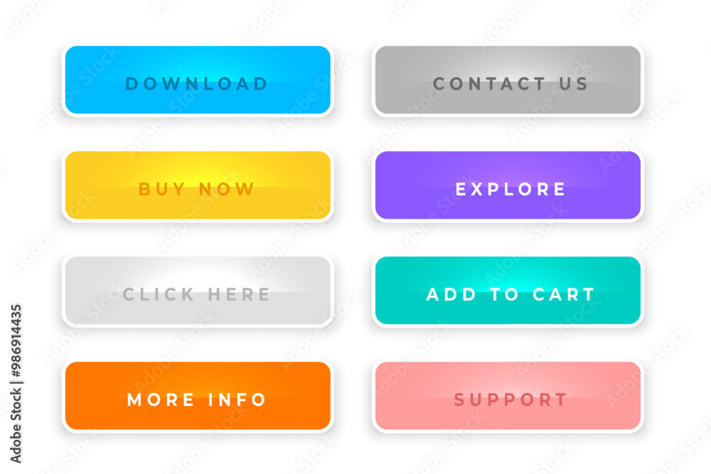 collection of blank web button icons for UI/UX app collection of blank web button icons for UI/UX app