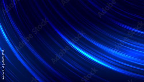bright and dynamic blue light trail banner for backdrop design