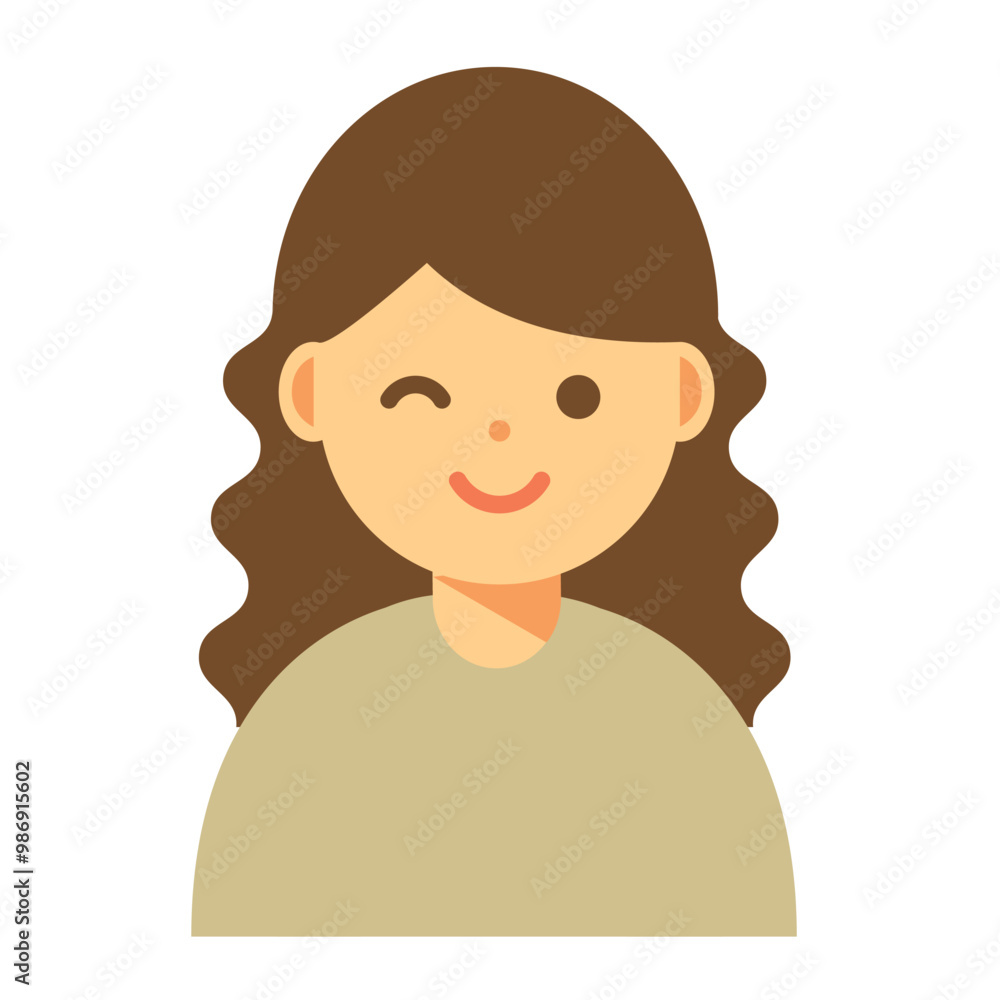 ウインクする女性のイラスト ウインクする女性のイラスト