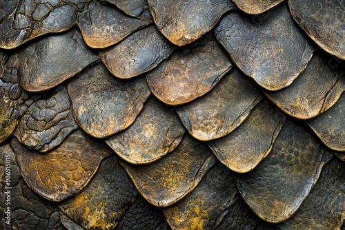 Wallpaper Mural Scaly reptile skin texture with detailed, overlapping scales Torontodigital.ca