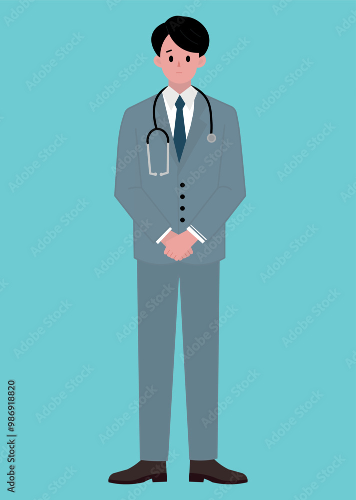 Illustration of a doctor, flat style, clipart, for designers