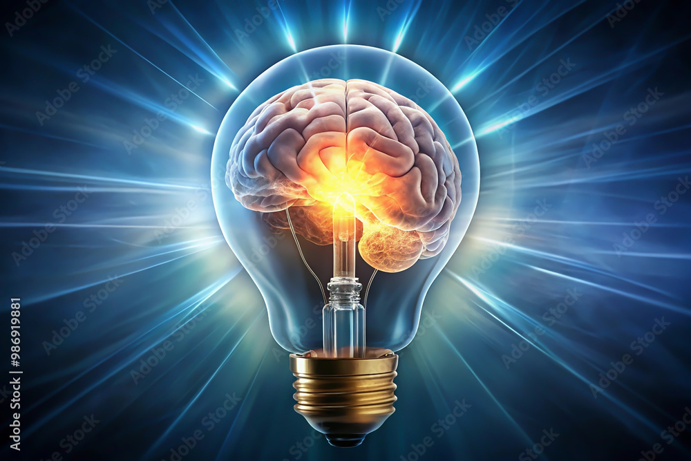 Brain inside lightbulb with glowing light bulb. 3D rendering
Light bulb with glowing brain inside. Idea concept. 3D Rendering
Brain inside lightbulb with glowing light bulb. 3D rendering
Light bulb with glowing brain inside. Idea concept. 3D Rendering