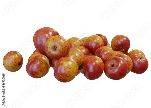 bunch of  red apple on a white background