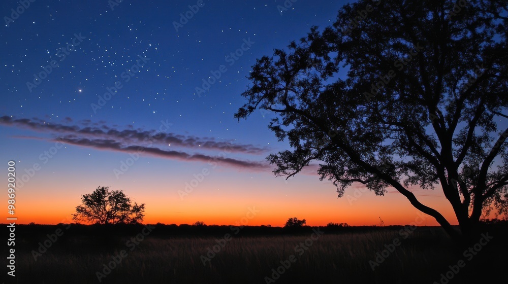 Enchanted Twilight: Majestic First Stars in a Wonder-Filled Sky Enchanted Twilight: Majestic First Stars in a Wonder-Filled Sky