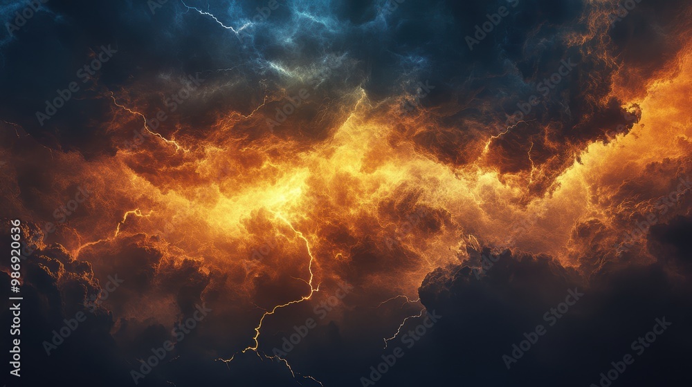 Nature's Fury Unleashed - Dark Storm Clouds, Lightning Strikes, Fierce Energy in the Sky Nature's Fury Unleashed - Dark Storm Clouds, Lightning Strikes, Fierce Energy in the Sky