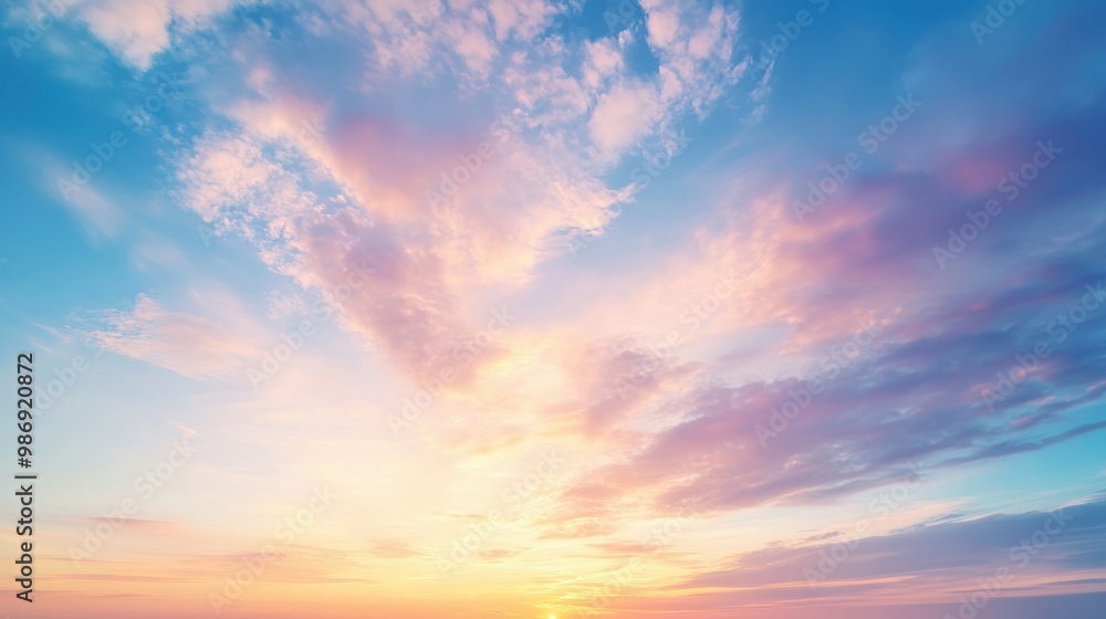 Gentle Awakening - Peaceful Dawn Sky Illuminated with Soft Light Gentle Awakening - Peaceful Dawn Sky Illuminated with Soft Light