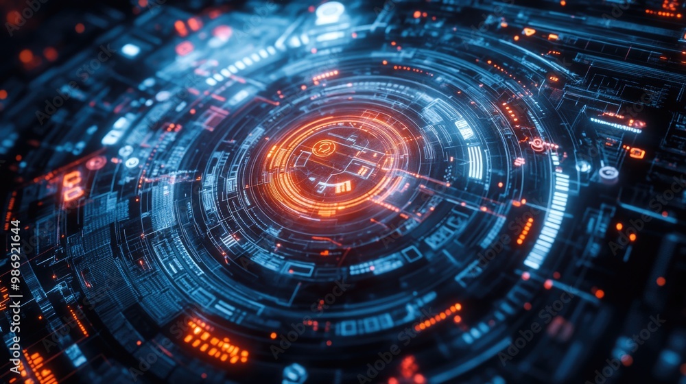 Futuristic Technology Background Glowing Circle Futuristic Technology Background Glowing Circle