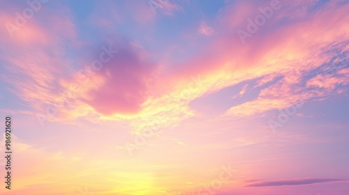 Serene Sunrise Sky with Gentle Light Spreading like Nature's Awakening