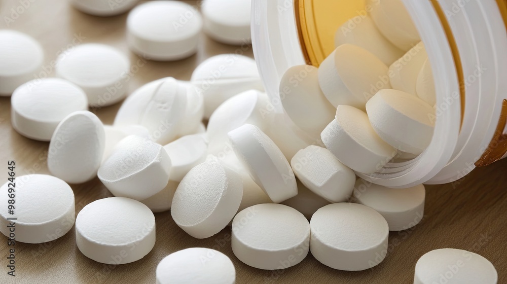 Image of Calcium Supplement Tablets or Bottle: Medical Use Image of Calcium Supplement Tablets or Bottle: Medical Use